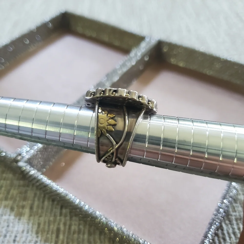 Mars and Valentine Sterling Floral Gemstone Ring
